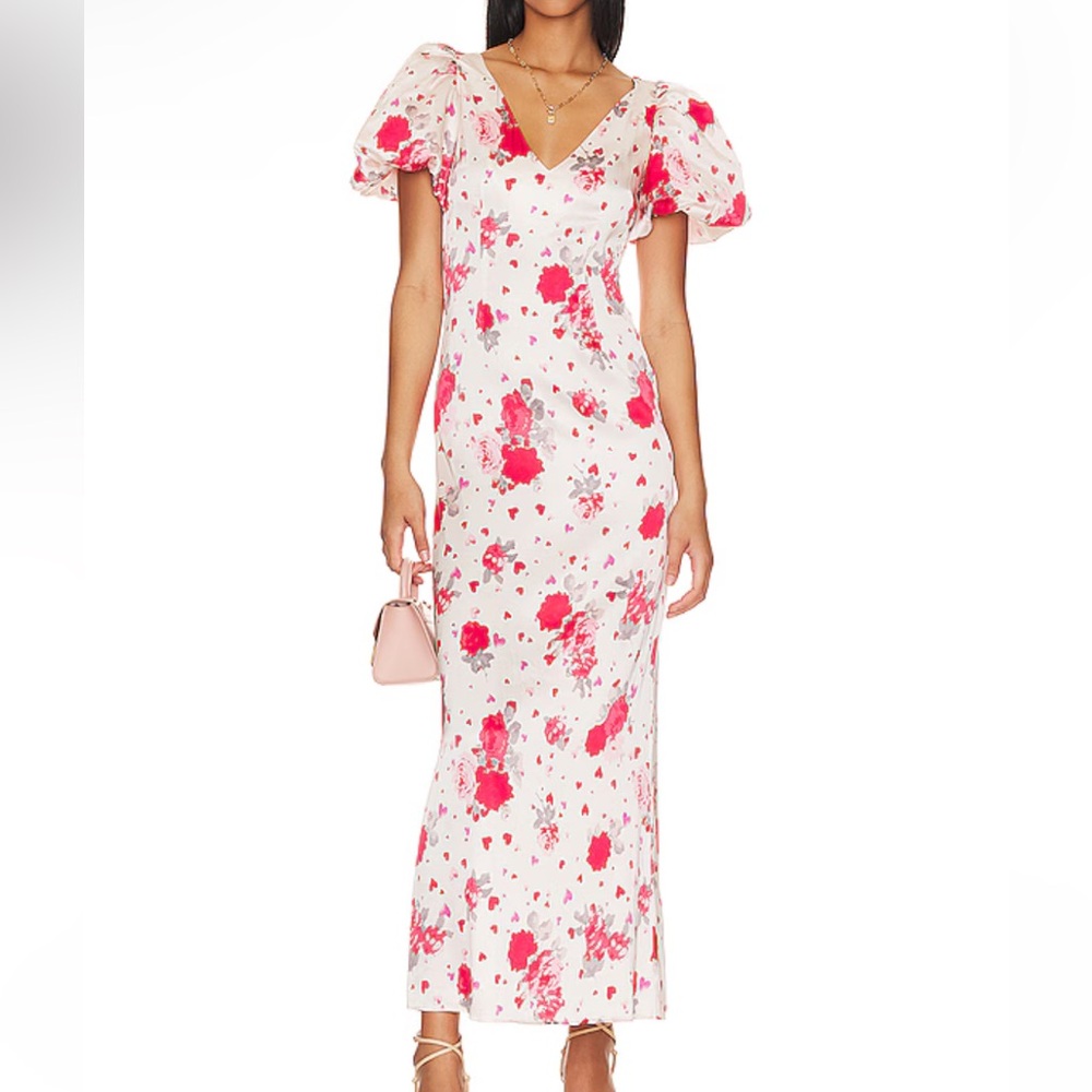 NEW NWT LPA Maryana Maxi Dress in Red & Pink Floral